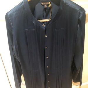 BNWOT Silk Brooks Brothers pleated blouse